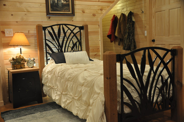 "Cat Tail" Rustic Twin Bed