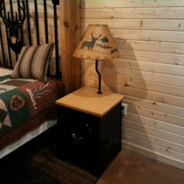 Cabin Night Stand with Lamp / Night Light Combo