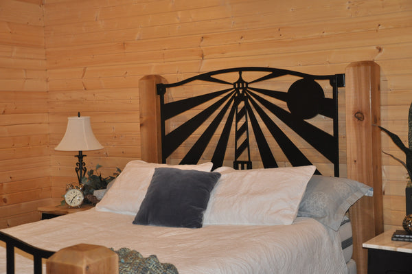 "Centerpoint Lighthouse" Rustic Queen Bed