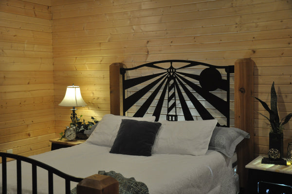 "Centerpoint Lighthouse" Rustic Queen Bed
