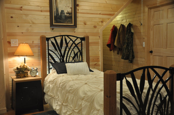 "Cat Tail" Rustic Twin Bed