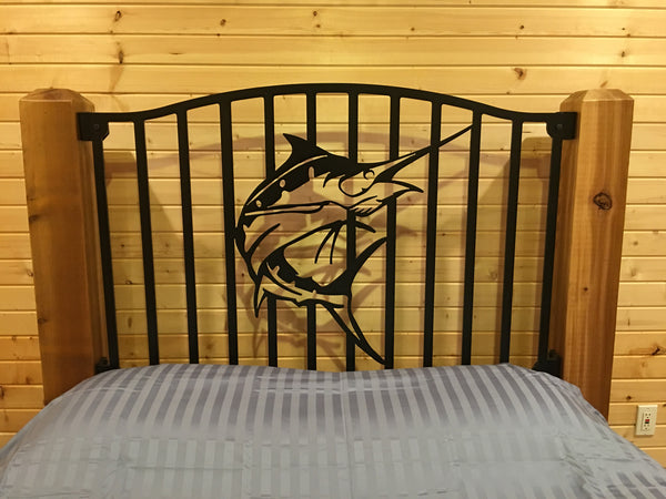"Launching Marlin" Rustic Queen Bed