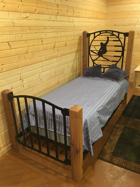 "Iron Cross" Rustic Twin Bed