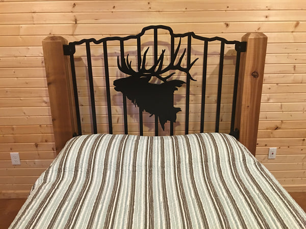 "Majestic Elk" Rustic Queen Bed
