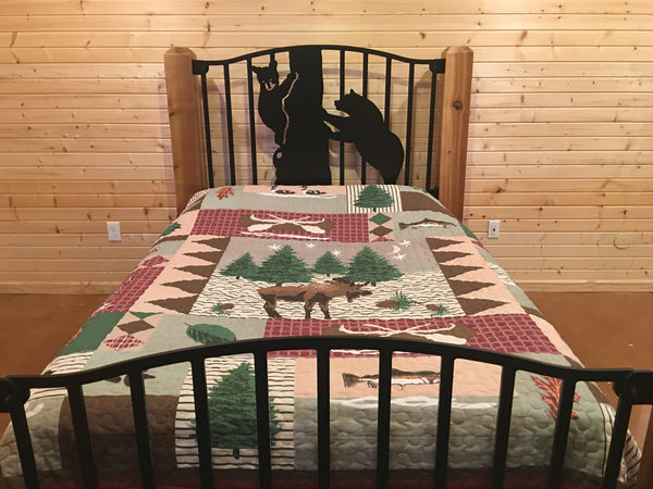"Bear Cub" Rustic Queen Bed